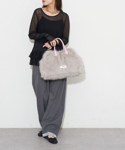 GRAIN（グレイン）の「【GRAIN/グレイン】2WAYフェイクファートートバッグ（トートバッグ・レディース・ブラウン/ベージュ/グレー・FREE）」の13枚目の写真