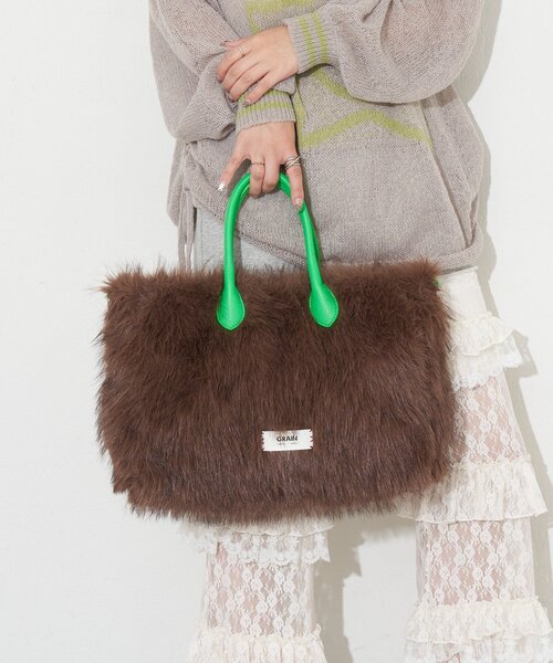 GRAIN（グレイン）の「【GRAIN/グレイン】2WAYフェイクファートートバッグ（トートバッグ・レディース・ブラウン/ベージュ/グレー・FREE）」の15枚目の写真