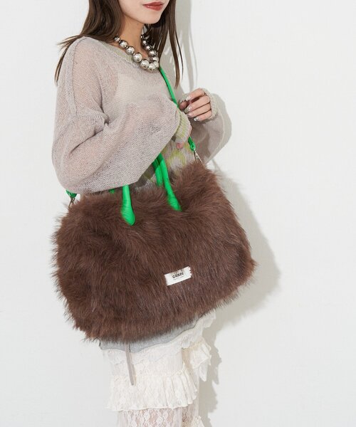 GRAIN（グレイン）の「【GRAIN/グレイン】2WAYフェイクファートートバッグ（トートバッグ・レディース・ブラウン/ベージュ/グレー・FREE）」の17枚目の写真