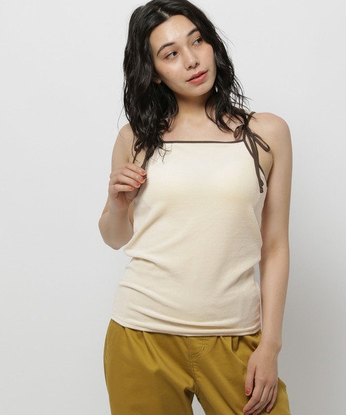 niko and...（ニコアンド）の「ベロアリボンカップ付きキャミソール（キャミソール・レディース・アイボリー/グレー・FREE）」の2枚目の写真