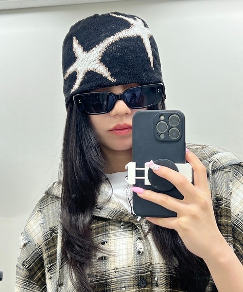 Figments（フィグメンツ）の「サマーニットFLASHワッチ（ニットキャップ/ビーニー・レディース・ブラック/ホワイト・FREE）」の2枚目の写真