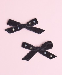 Zoule（ゾーラ）の「Zoule ゾーラ：velor　bijou　ベロア　リボン　ヘアクリップ（バレッタ/ヘアクリップ・キッズ）」