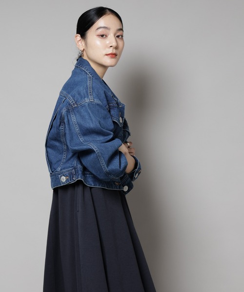 SOMETHING（サムシング）の「Something/BIG DETAIL DENIM JACKET（デニムジャケット・レディース・ライトブルー/ダークブルー・FREE）」の11枚目の写真