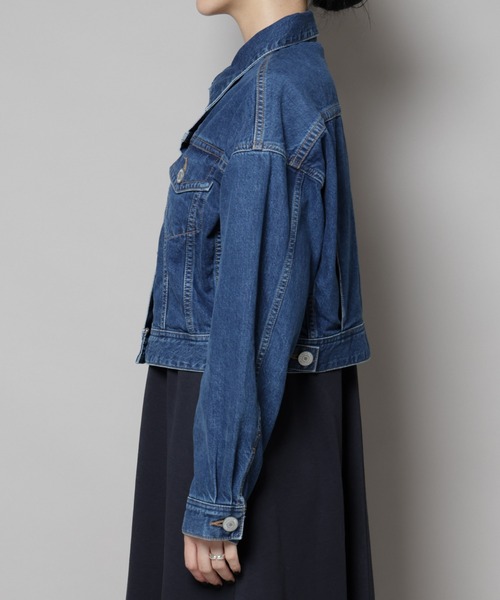 SOMETHING（サムシング）の「Something/BIG DETAIL DENIM JACKET（デニムジャケット・レディース・ライトブルー/ダークブルー・FREE）」の18枚目の写真