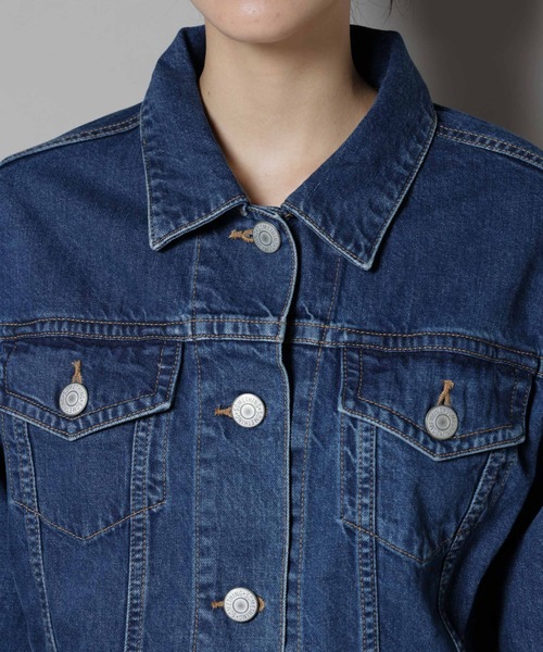 SOMETHING（サムシング）の「Something/BIG DETAIL DENIM JACKET（デニムジャケット・レディース・ライトブルー/ダークブルー・FREE）」の20枚目の写真