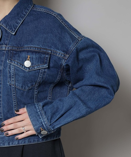 SOMETHING（サムシング）の「Something/BIG DETAIL DENIM JACKET（デニムジャケット・レディース・ライトブルー/ダークブルー・FREE）」の21枚目の写真