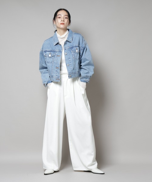 SOMETHING（サムシング）の「Something/BIG DETAIL DENIM JACKET（デニムジャケット・レディース・ライトブルー/ダークブルー・FREE）」の7枚目の写真