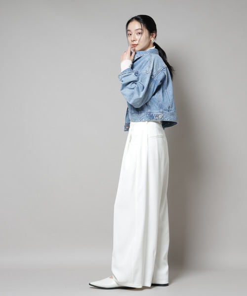 SOMETHING（サムシング）の「Something/BIG DETAIL DENIM JACKET（デニムジャケット・レディース・ライトブルー/ダークブルー・FREE）」の9枚目の写真