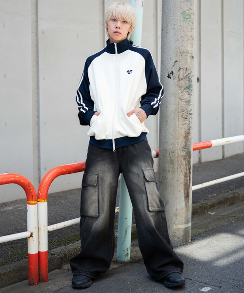 WEGO/【25年秋冬新作】ラグランライントラックジャケット（ジャージ