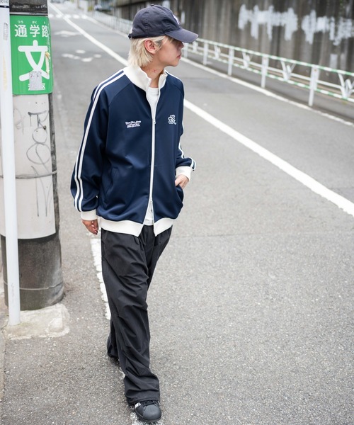 Yanako ナイロンジャケット 黒/白 Vネック alexander wang - 【ラスト1点】 HALF ZIP TRACK JACKET IN
