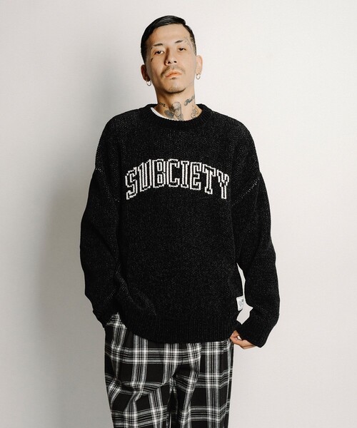 Subciety(サブサエティ)の「Chenille arc knit(ニット/セーター・メンズ・ブラック/グリーン/オレンジ・MEDIUM/LARGE/X-LARGE)」の17枚目の写真