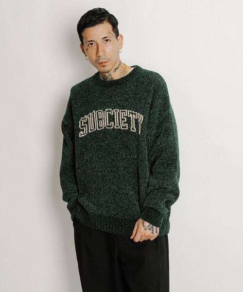 Subciety(サブサエティ)の「Chenille arc knit(ニット/セーター・メンズ・ブラック/グリーン/オレンジ・MEDIUM/LARGE/X-LARGE)」の20枚目の写真