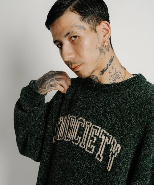Subciety(サブサエティ)の「Chenille arc knit(ニット/セーター・メンズ・ブラック/グリーン/オレンジ・MEDIUM/LARGE/X-LARGE)」の21枚目の写真