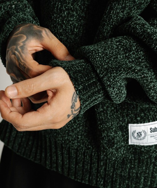 Subciety(サブサエティ)の「Chenille arc knit(ニット/セーター・メンズ・ブラック/グリーン/オレンジ・MEDIUM/LARGE/X-LARGE)」の22枚目の写真