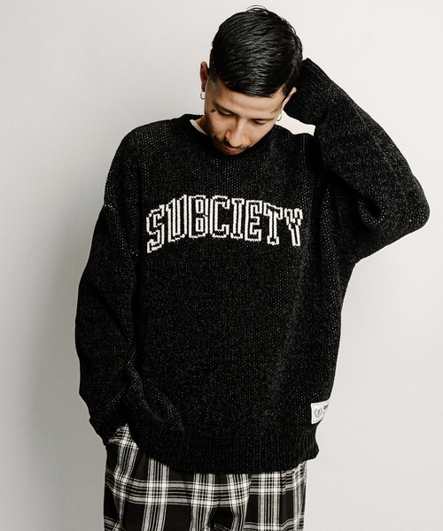 Subciety(サブサエティ)の「Chenille arc knit(ニット/セーター・メンズ・ブラック/グリーン/オレンジ・MEDIUM/LARGE/X-LARGE)」の8枚目の写真