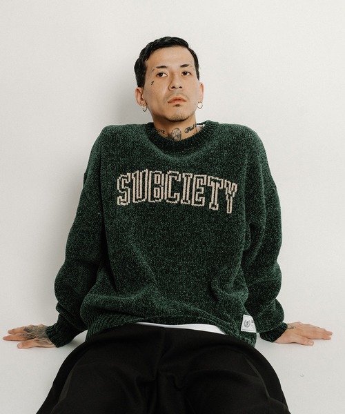 Subciety(サブサエティ)の「Chenille arc knit(ニット/セーター・メンズ・ブラック/グリーン/オレンジ・MEDIUM/LARGE/X-LARGE)」の11枚目の写真