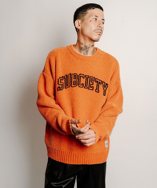 Subciety(サブサエティ)の「Chenille arc knit(ニット/セーター・メンズ・ブラック/グリーン/オレンジ・MEDIUM/LARGE/X-LARGE)」の15枚目の写真