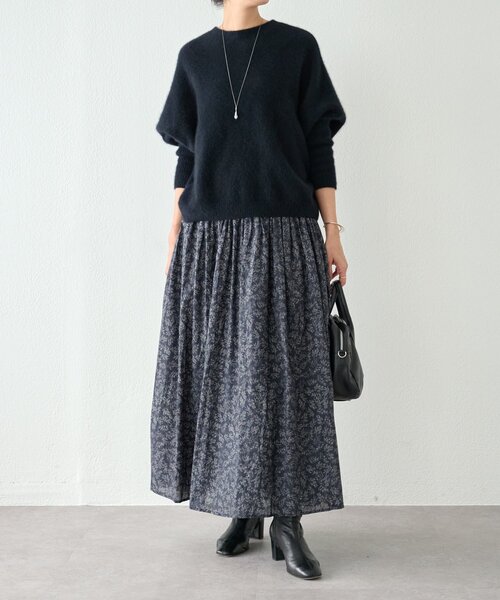 BEARDSLEY（ビアズリー）の「リーフプリントスカート（スカート・レディース・ブラック・FREE）」の17枚目の写真