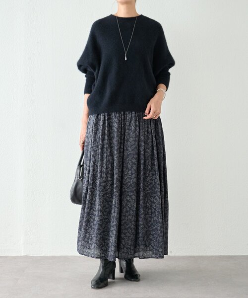 BEARDSLEY（ビアズリー）の「リーフプリントスカート（スカート・レディース・ブラック・FREE）」の20枚目の写真