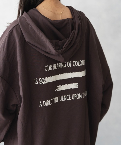 NinaetLina(ニナエリナ)の「薄手 ビックシルエット バックプリント プルパーカー(Tシャツ/カットソー・レディース・ネイビー/ブラック/グレー/ブラウン・FREE)」の15枚目の写真