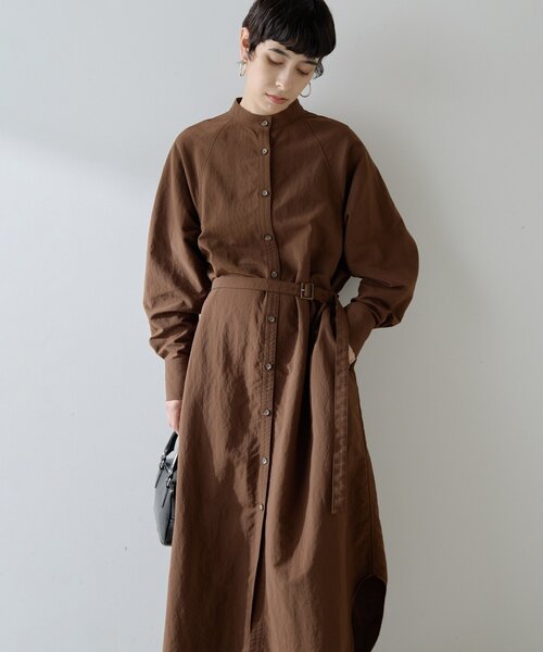 Whim Gazette ウィムガゼット＊シャツワンピース ナイロンシャツドレス