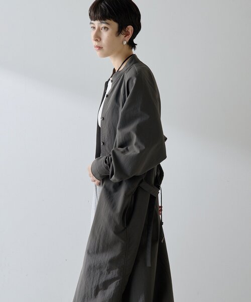 Whim Gazette（ウィムガゼット）の「ナイロンシャツドレス（ワンピース・レディース・グレー/ブラウン・FREE）」の15枚目の写真