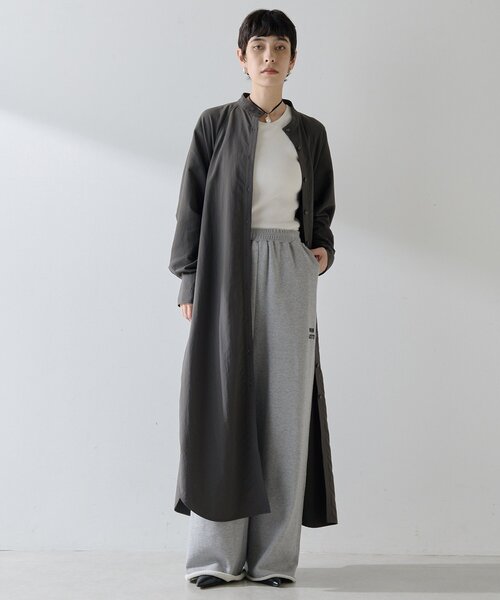 Whim Gazette（ウィムガゼット）の「ナイロンシャツドレス（ワンピース・レディース・グレー/ブラウン・FREE）」の13枚目の写真