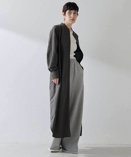 Whim Gazette（ウィムガゼット）の「ナイロンシャツドレス（ワンピース・レディース・グレー/ブラウン・FREE）」の19枚目の写真