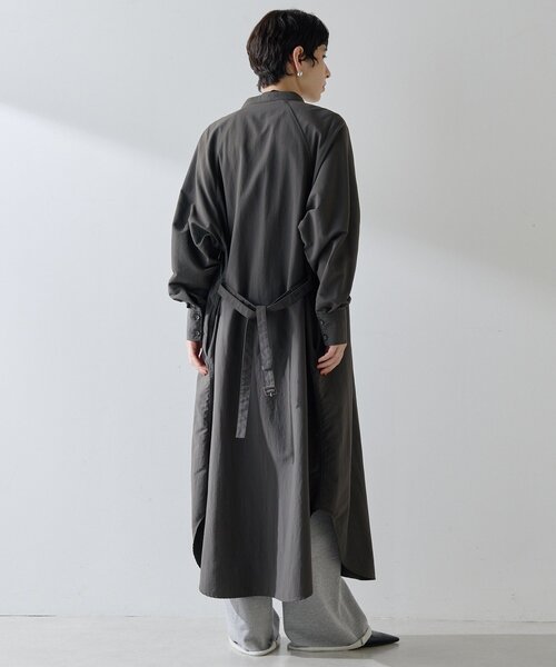 Whim Gazette（ウィムガゼット）の「ナイロンシャツドレス（ワンピース・レディース・グレー/ブラウン・FREE）」の17枚目の写真