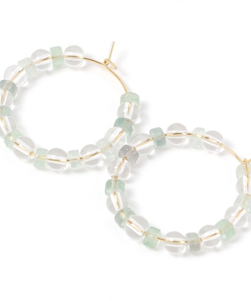 niko and...(ニコアンド)の「クリアビーズフープピアス(ピアス(両耳用)・レディース・グリーン・0)」の3枚目の写真