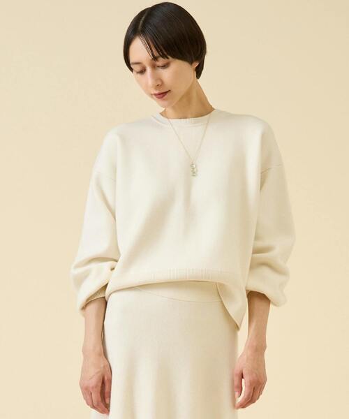 martinique（マルティニーク）の「ミラノリブフロンタブルプルオーバー（セットアップ可）（ニット/セーター・レディース・ブラック/グレー/オフホワイト・FREE）」の2枚目の写真