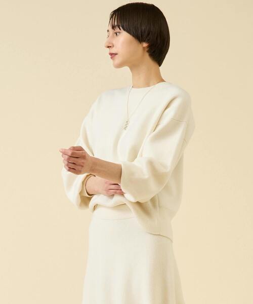 martinique（マルティニーク）の「ミラノリブフロンタブルプルオーバー（セットアップ可）（ニット/セーター・レディース・ブラック/グレー/オフホワイト・FREE）」の4枚目の写真