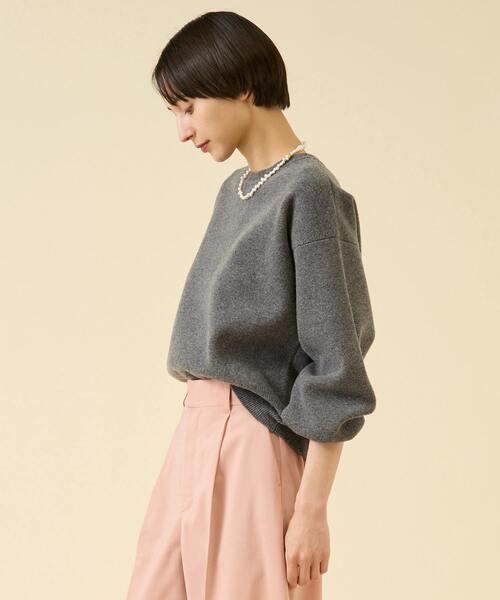 martinique（マルティニーク）の「ミラノリブフロンタブルプルオーバー（セットアップ可）（ニット/セーター・レディース・ブラック/グレー/オフホワイト・FREE）」の9枚目の写真