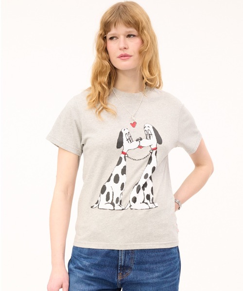 Carne Bollente（カルネボレンテ）の「Carne Bollente/カルネボレンテ/The Pooch Smooch（Tシャツ/カットソー・レディース・グレー・S/XS）」の4枚目の写真