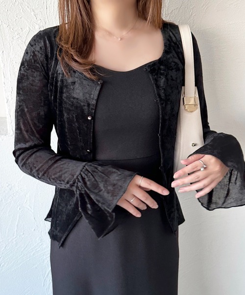 A/Pベロアボレロ ベロアボレロ＆タイトドレスセットアップ ドレス 結婚式[品番