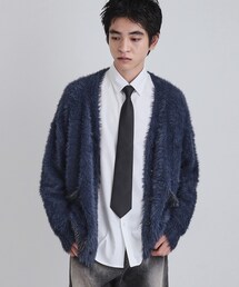 tk.TAKEO KIKUCHI | 【WEB限定】バイカラーフェザーニットカーディガン(カーディガン/ボレロ)