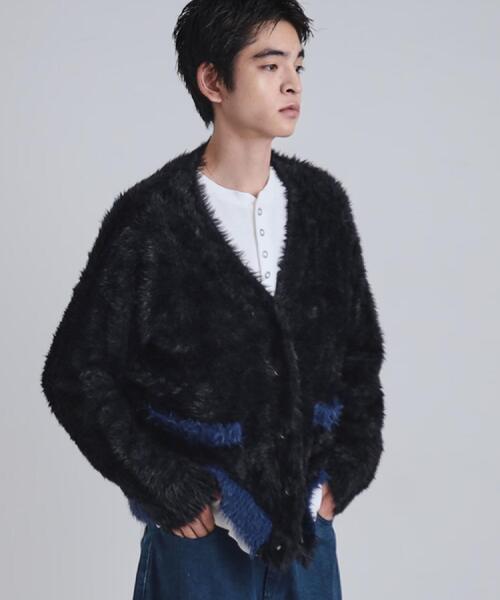 tk.TAKEO KIKUCHI（ティーケータケオキクチ）の「【WEB限定】バイカラーフェザーニットカーディガン（カーディガン/ボレロ・メンズ・ダークグリーン/ブラック/ライトグレー/ブルー・01/03/02）」の18枚目の写真