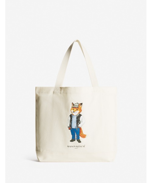 Maison Kitsune（メゾンキツネ）の「DRESSED FOX TOTE（トートバッグ・メンズ・ホワイト・U）」の2枚目の写真