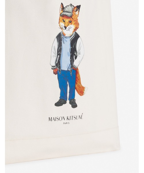Maison Kitsune（メゾンキツネ）の「DRESSED FOX TOTE（トートバッグ・メンズ・ホワイト・U）」の4枚目の写真