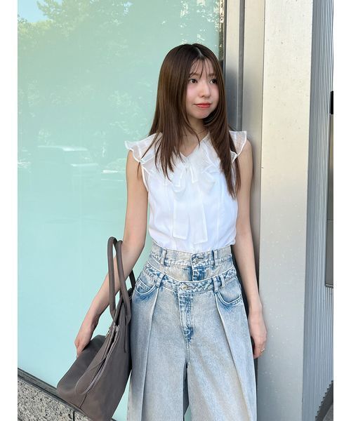 SNIDEL（スナイデル）の「ビッグカラーシアーブラウス（シャツ 