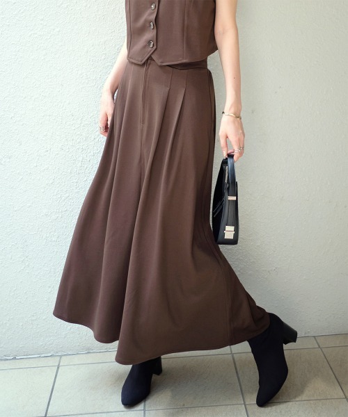 ⭕最終価格⭕Chaos ベージュ ラップスカート　ハイウエスト セール】フロントジップハイウエストロングスカート（スカート