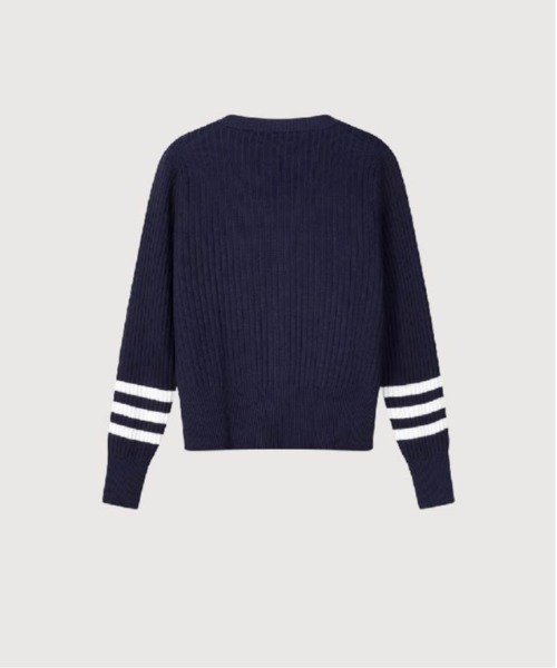 LA POMME petit(ラポミ・プチ)の「Fake Two Preppy Cardigan(カーディガン/ボレロ・レディース・グレー/ブルー・FREE)」の3枚目の写真