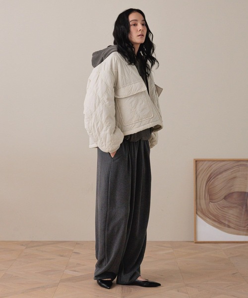 LOWRYS FARM（ローリーズファーム）の「バルーンウラケフーディ  581280（パーカー・レディース・パープル/チャコールグレー/ブラウン・FREE）」の7枚目の写真