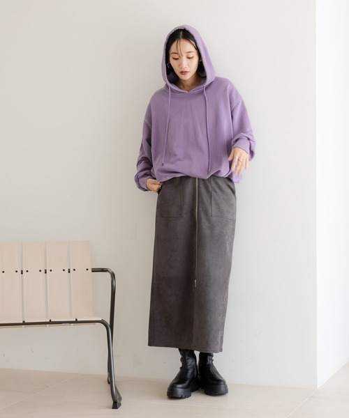 LOWRYS FARM（ローリーズファーム）の「バルーンウラケフーディ  581280（パーカー・レディース・パープル/チャコールグレー/ブラウン・FREE）」の14枚目の写真