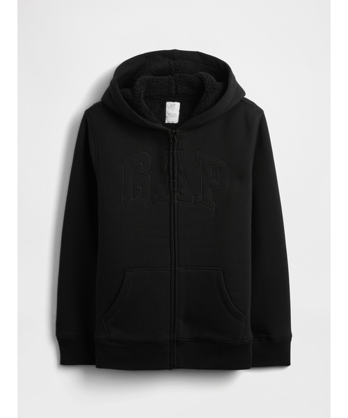 セール】Gapロゴ 裏ボア ジップアップパーカー (キッズ