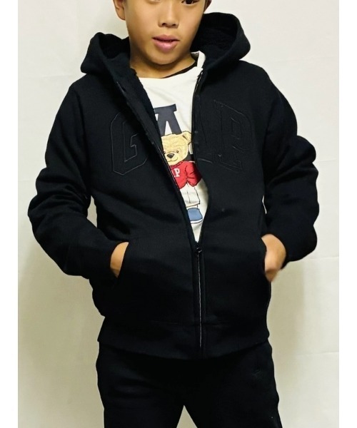 セール】Gapロゴ 裏ボア ジップアップパーカー (キッズ)（パーカー