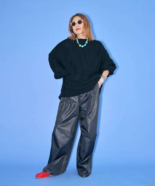 SEEALL（シーオール）の「SEEALL 別注 CREW NECK SWEATER SAU51/KJ684C：ニット（ニット/セーター・レディース・ブラック・FREE）」の2枚目の写真