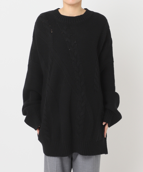 SEEALL（シーオール）の「SEEALL 別注 CREW NECK SWEATER SAU51/KJ684C：ニット（ニット/セーター・レディース・ブラック・FREE）」の6枚目の写真