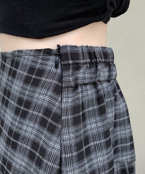 ReRe（リリ）の「前後差ヘムチェックスカート（スカート・レディース・ブラック/ブルー・MEDIUM）」の14枚目の写真