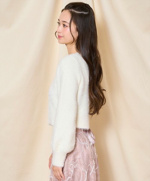 WILLSELECTION（ウィルセレクション）の「パール＆ビジューフェザーカーディガン（カーディガン/ボレロ・レディース・オフホワイト/ブラック/モカ/ダークブラウン/ピンク・FREE）」の19枚目の写真